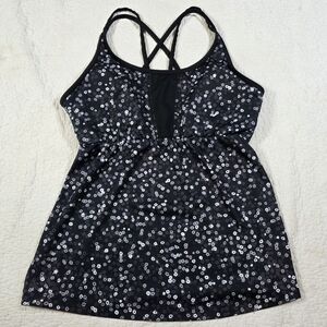 Joe Fresh Active Workout Black Floral Top